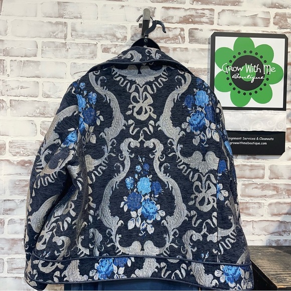 Kathy Ireland tapestry Floral Bomber Jacket 1X - Picture 3 of 7